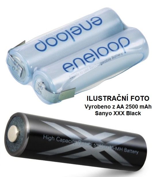 Baterie Panasonic Eneloop AA 2500mAh XXX Black HR3-UWX - 2,4V - páskové vývody Sanyo / Panasonic