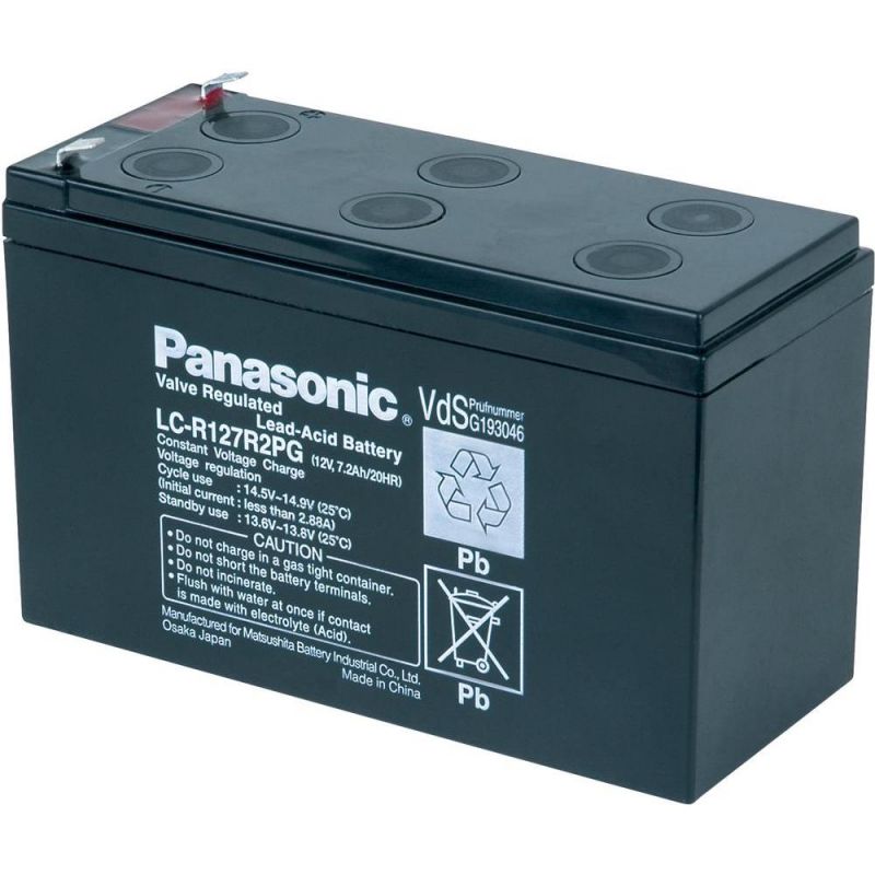 Olověný akumulátor Panasonic LC-R127R2PG 12V 7,2Ah - Faston 4,75 SLA