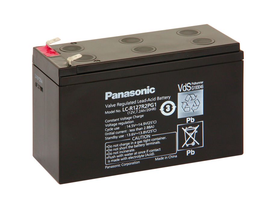 Olověný akumulátor Panasonic LC-R127R2PG1 12V 7,2Ah - Faston 6,35 SLA