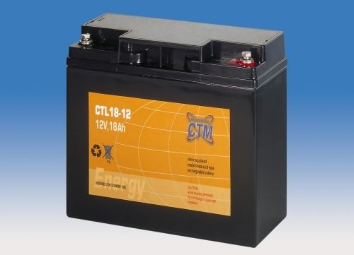 Olověný gelový akumulátor 12V / 18Ah, rozměr 181 x 76 x 167 mm CTL CTM Components GmbH, Německo