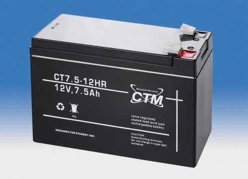 Olověný gelový akumulátor 12V / 7,5Ah, rozměr 151 x 65 x 100mm CTM Components GmbH, Německo