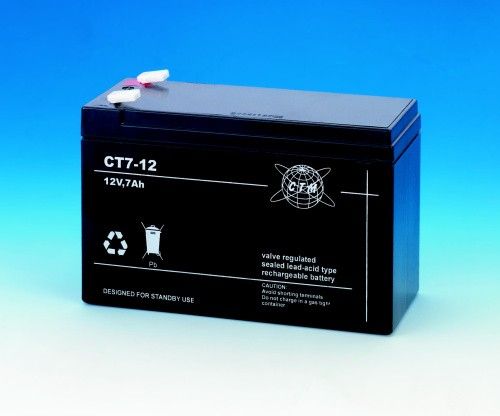 Olověný gelový akumulátor 12V / 7Ah, rozměr 151 x 65 x 94 mm CTM Components GmbH, Německo