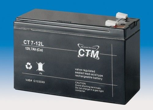 Olověný gelový akumulátor 12V / 7Ah, rozměr 151 x 65 x 94 mm CTM Components GmbH, Německo