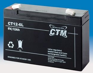 Olověný gelový akumulátor 6V / 12Ah, rozměr 151 x 50 x 100mm CTM Components GmbH, Německo