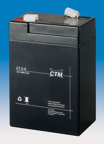 Olověný gelový akumulátor 6V / 5Ah, rozměr 70 x 47 x 106mm CTM Components GmbH, Německo