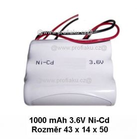 Baterie pro nouzová světla Ni-Cd 3,6V 1000mAh