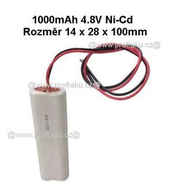 Baterie pro nouzová světla Ni-Cd 4,8V 1000mAh